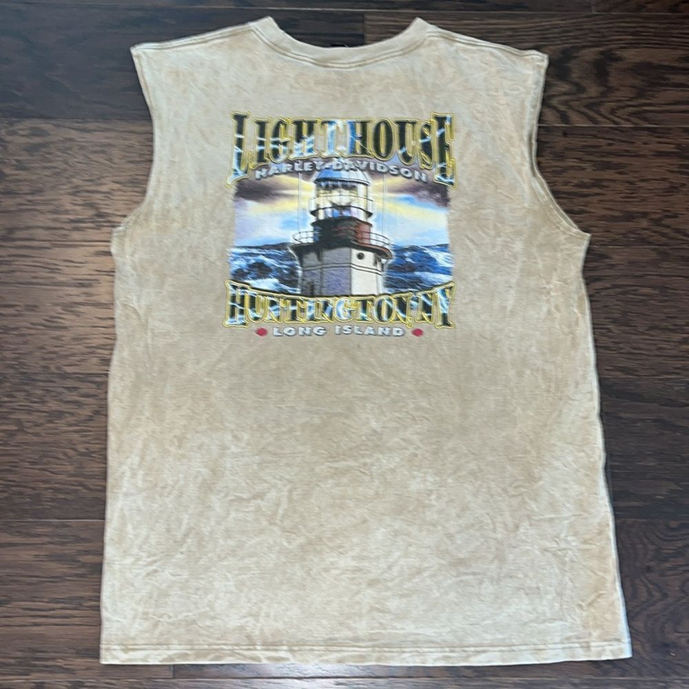 Acid Wash Sleeveless Harley-Davidson HD Casual Easy Rider Pocket Tank T Shirt